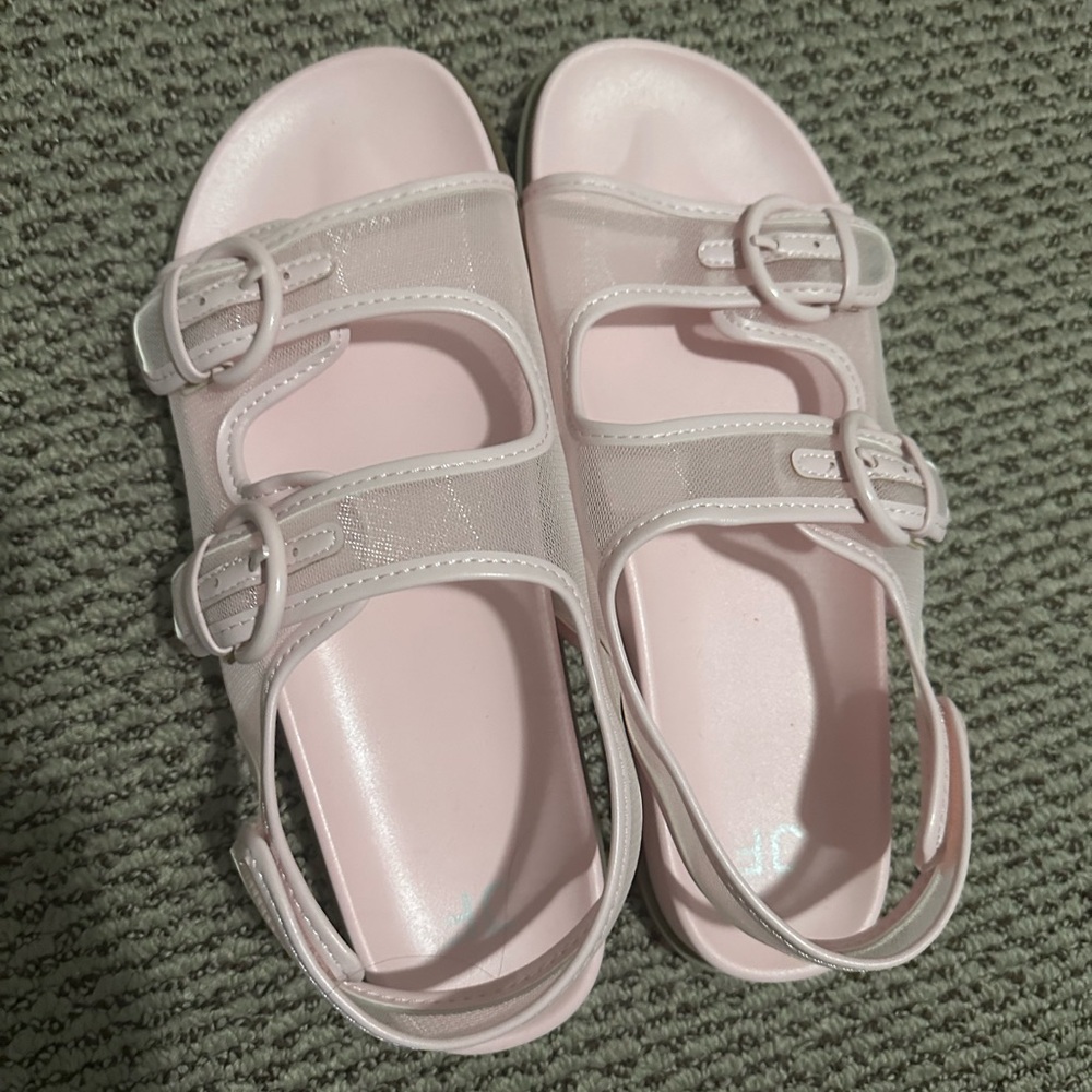 Pink Double Buckle Sandals